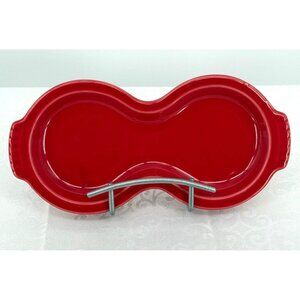Fiesta Red Ceramic Sugar/Creamer (not included) tray